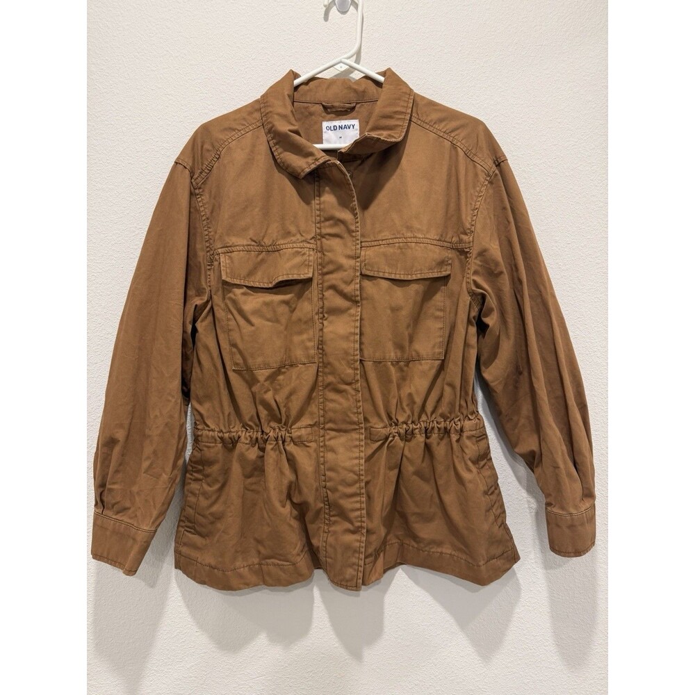 Old Navy Womens Military Field Scout Utility Jacket Barn Coat Brown Size Medium